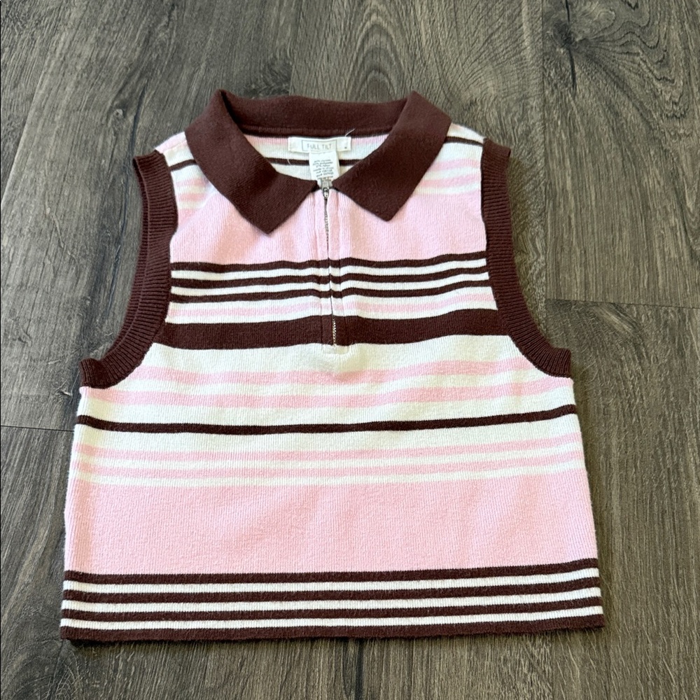 FULL TILT - pink and brown M - cropped pink and brown ( purchased from Tilly’s)